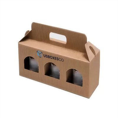 Natural kraft window jar carrier box
