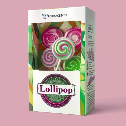 Custom printed window cut lollipop packaging box