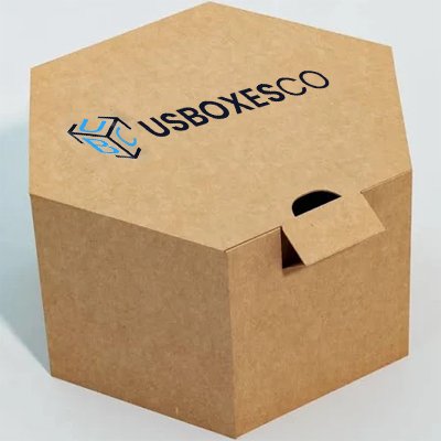custom-printed Kraft corrugated hexagonal shipping box