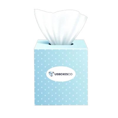 Decorative cube-shaped paper tissue box