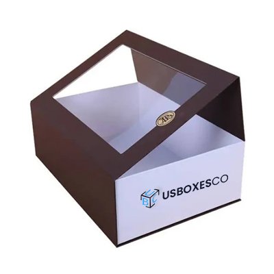Custom rigid box with a magnetic lid and a transparent window