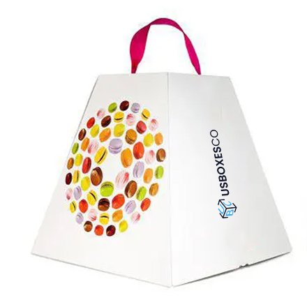 Custom-branded pyramid-shaped gift box