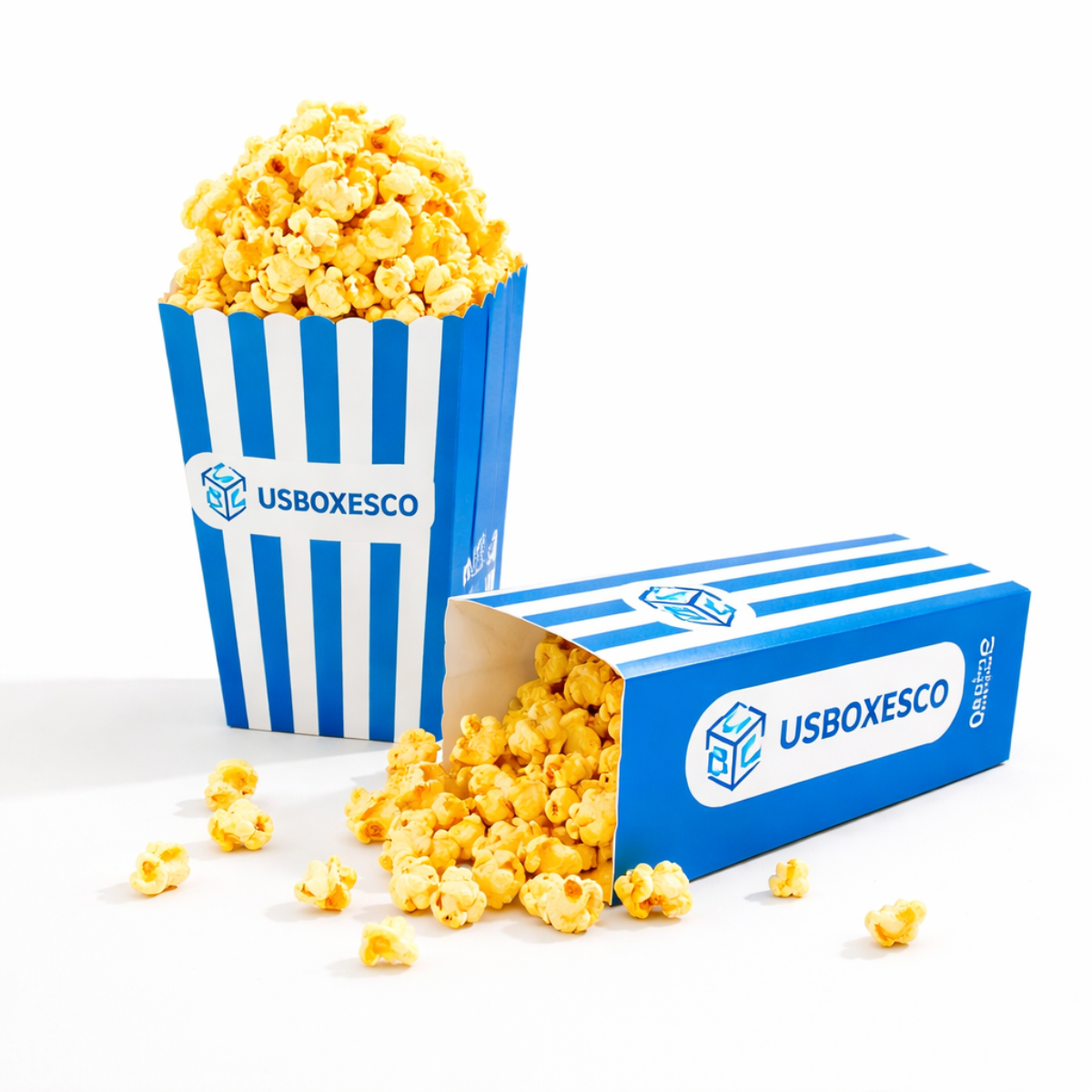 Custom brand popcorn boxes with QR Code