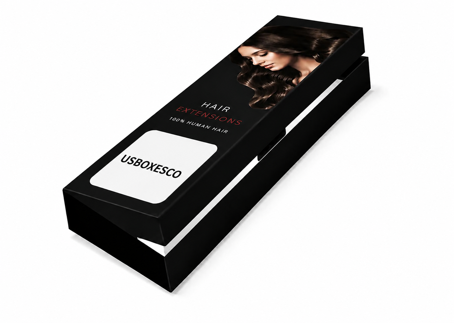 Custom hair extension flap packaging