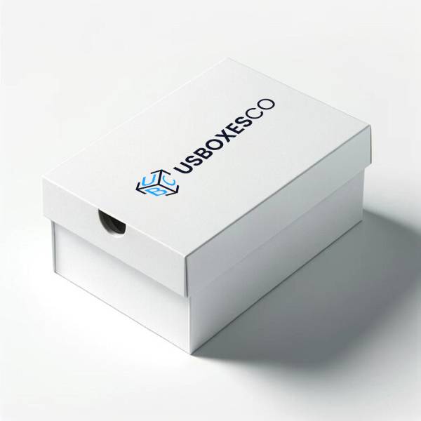 White cube boxes with logo