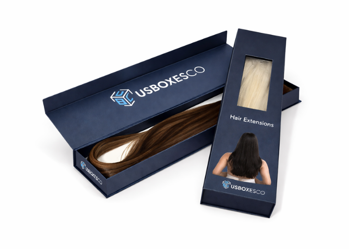Custom flap open hair extension boxes
