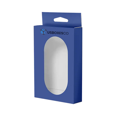 Blue cardboard window packaging box